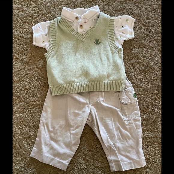 Other - Frog 3 piece outfit 6-9 months cotton vintage